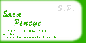 sara pintye business card